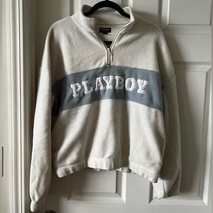 Playboy by PACSUN Quarter - Zip Swearshirt. Size Medium. Colors Blue and White.